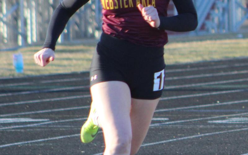 At the SnoBird meet April 4 in Esteline, Bearcat Lydia Vogl ran in the 400 Meters, finishing 20th with a personal record of 1:18.41. Reporter &amp;amp; Farmer | Subscriber snapshot