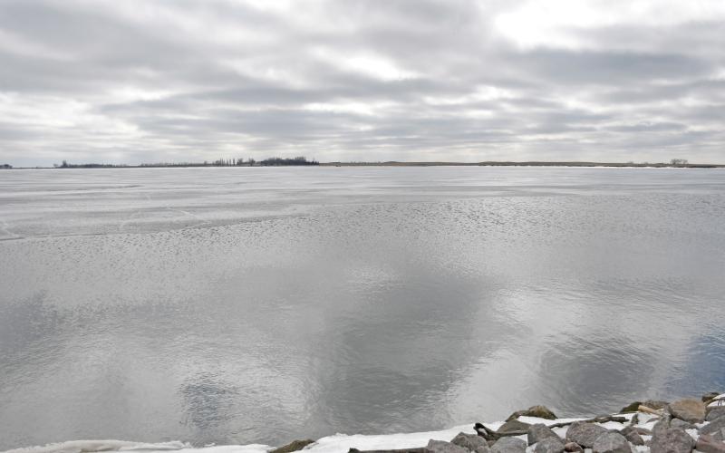 With temperatures increasing and the months getting close to spring the icy surface on Rush Lake alongside U.S. Hwy. 12 has begun to draw back and expose the water underneath. Reporter &amp;amp; Farmer | Brenner Cariveau