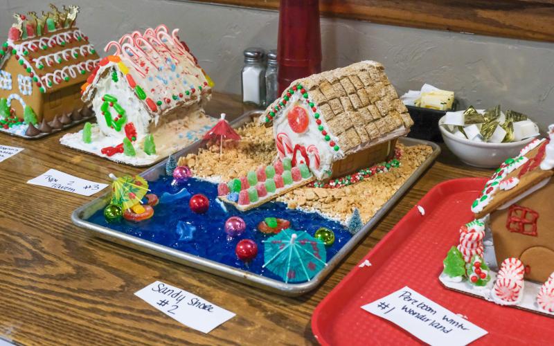 Gingerbread houses built by employees of Pereboom’s Cafe in Webster were created Dec. 14 at their employee holiday party. Community members can vote on their favorite design to determine a winner. Reporter &amp;amp; Farmer | Leyton Beardslee