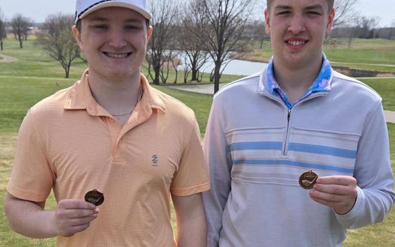 Thomas Kuecker and Ian Lesnar hold up the medals they received by placing in Yankton April 17. Reporter &amp;amp; Farmer | subscriber snapshot