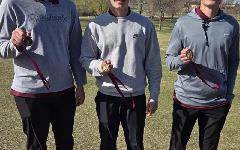 Ian Lesnar, Michael Dorsett and Blaize Amdahl show off their medals from a successful day of golfing at Webster April 22. Reporter &amp;amp; Farmer | subscriber snapshot