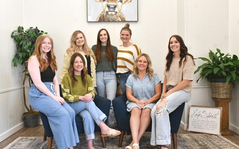 Brew House Boutique staff from front left are Hannah Johnson, Danielle Clemensen, owner Tanya Snaza, Amber Lesnar and back row from left Caitlin Gaikowski, Taya Bauer and Alexis Heckert. Not pictured are staff members Rayna Johnson, Karlee Jo Mertens, Joni Bauer and Jen Volesky.