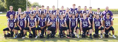 Waubay-Summit Mustang 2024 football team are in front from left, Jayven Maag, Nolan Thuringer, Hunter Bourassa, Karter Stoks, Brooks Dolen, Dylan Rumpza, Tigh Gaikowski, Levi Whempner, Caleb Miller, Camden Neilan; middle Assistant Coach Colby Rumpza, Dash Ebsen, Witten Butler, Cash Gaikowski, Cooper Ebsen, Zayne Strang, Will Althoff, Teegan Gaikowski, Linken Niles, Bo Berger, Head Coach Sonny Rumpza; back Newton Campbell, Hogan Hlavacek, Evan Aker, Bryson Zirbel, Derek Karst and Tripp Gaikowski