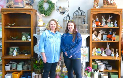 Julie Spiering has owned the Blossom Shoppe &amp; Gifts on Main Street in Webster for twelve years; learning something new every day but never failing to ensure she and her team put their heart and soul into the work they do. From left, Spiering and Jalayni Zakrzewski.