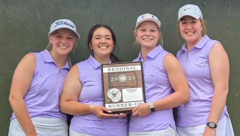 Pictured are Webster Area girls golf team, including Baylie Somsen, Joslyn Haugen, Mia Coester and Bailee Ninke, who took second place at the regional golf tournament at Cattail Crossings in Watertown May 20. Reporter &amp; Farmer | Subscriber snapshot