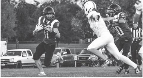 Krew Gaikowski (11) returns a kickoff for Waubay/Summit during their 0-53 loss against Britton-Hecia in Waubay Oct. 3. No statistics were reported for the game but the Mustangs move to a record of 1-6 on the season. Reporter &amp; Farmer | Leyton Beardslee