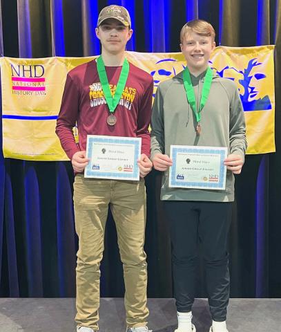 Jase Voss and Jackson Baumgarn show off the certificates they received, noting their attendance of the nationl event in June. Reporter &amp; Farmer | Subscriber snapshot