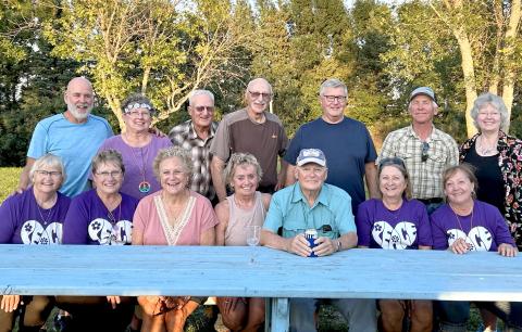 Bristol Pirates class of 1974 celebrated their 50th class reunion Aug. 24 in rural Bristol. Attending were, from left, front, Diane (Ausland) Hammon, Gayle (Herr) Horter, Sandy (Wattier) Cadiena, Julie (Kambestad) Brownell, Rodney Putnam, Lori (Vehe) Ash, Deb (Bartell) Brandlee; back, Jeff Skaare, Donna Gebur, Dan “Deacon” Grode, Robert Kolkman, Cliff Anderson, Mark Brandlee and Betty (Jensen) McIntyre. Reporter &amp; Farmer | Subscriber snapshot