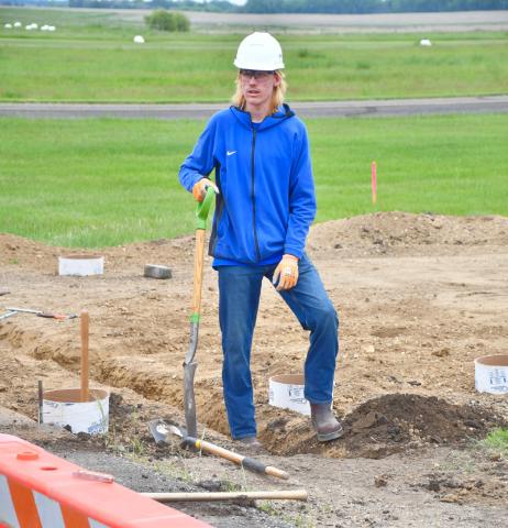 Gracen Casper with Muth Electric worked on a trench at Sigurd Anderson Airport south of Webster June 5 in conjunction with the airport fuel project. The project involves the installation of a self-serve fuel pump. Reporter &amp; Farmer | Leyton Beardslee
