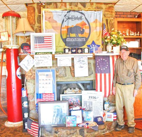 In honor of America’s 250th birthday, Junior Pereboom set up a small area to honor America’s history. This memorial has items that show everything America has been through and Pereboom said he set it up to honor the memory of all the people who dedicated their lives to creating a country where we can live freely. Reporter &amp; Farmer | Connor Handrahan