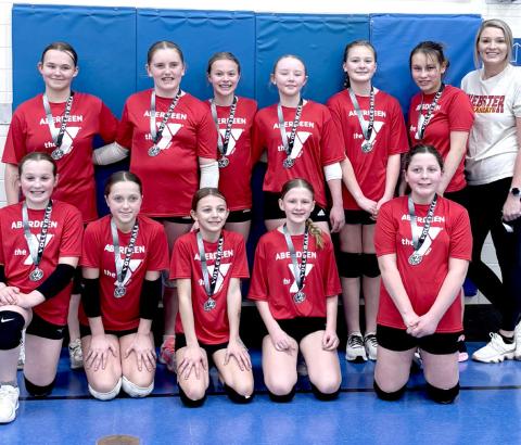 Webster fifth and sixth grade Team Maroon competed in the Y volleyball tournament in Aberdeen. Team members were from left, front, Khloe Schmieg, Lydia Petersek, Harper Schuring, Lily Nimmer, Logan Zakrzewski; back, Journee Meier, Harper Olson, Portlyn Johnson, Hadley Rithmiller, Camryn Snaza, Hannah Crawford and coach Lexi Rithmiller. Reporter &amp; Farmer | Subscriber snapshot