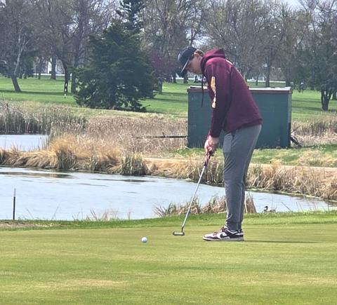 Sheldon Schmieg is shooting for a par during the Eastern Coteau Conference tournament May 11. Schmieg finished the day by shooting 27 over par and tied for 15th. Reporter &amp; Farmer | Subscriber Snapshot