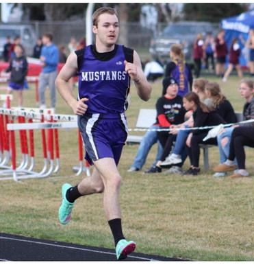 Waubay/Summit Mustang Caleb Weyh puts his best foot forward in a relay race April 15 at Britton.. Reporter &amp; Farmer | Subscriber snapshot