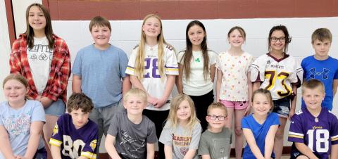 Webster Area School students achieving perfect attendance for the 2023-24 school year are, from left, front, Karley Lone, Jonathan Fosheim, Grant Sinner, Thea Sigdestad, Zane Hubsch, Ada Kuecker, Branson Bloom; back, Kailani Andrade, Corbin Snaza, Camryn Snaza, Penelope Rencountre, Parker Gaikowski, Amara Pool and Brasen Breske. Reporter &amp; Farmer | Subscriber snapshot