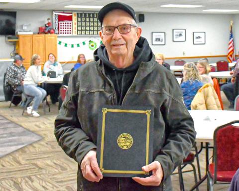 Harvey Opitz is celebrating 40 years on the Day County Fair Board. Community members threw Opitz a surprise celebration March 16 at Waubay Community Center. Day County Fair Board announced Aug. 8 as Harvey Opitz Day and have planned a display honoring him next to the flags on fairgrounds. Reporter &amp; Farmer | Connor Handrahan