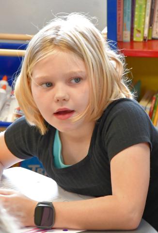 Eva Garrett works on a craft during the first day of Webster Public Library’s “Color Our World” themed summer reading program May 28. The program is for kindergarten through sixth grade and runs until the end of June. Reporter &amp; Farmer | Leyton Beardslee