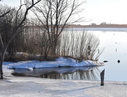 Day County had four incidents Feb. 6-7 involving vehicles falling through the ice. The weather has been warm for this time of year and it’s causing the ice to melt. The lake pictured here is Rush Lake and already has multiple spots with visible water. Reporter &amp; Farmer | Connor Handrahan