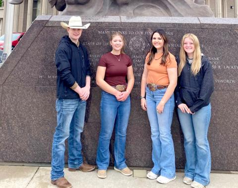 Webster FFA range team, from left, Caleb Gaikowski, Bryn Sippel, Lola Wells and Mackenzie Atherton toured the world’s largest stocker cattle auction in Oklahoma City, OK. The range team competed in the National Land and Range Judging Contest April 29-May 1. Reporter &amp; Farmer | Subscriber snapshot