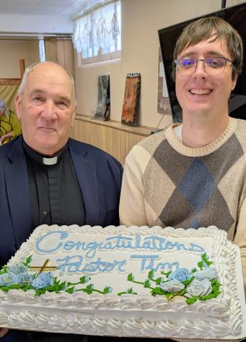 Pastor Terrill Sorenson, left, officiated Pastor Tim Martin’s ordination ceremony Nov. 2 at Fron Lutheran Church, rural Roslyn. Martin will have been with Fron church for seven years in January 2026. Reporter &amp; Farmer | Subscriber snapshot