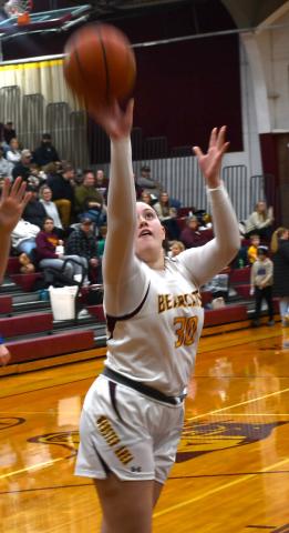 Webster Area girls hosted the Redfield Pheasants Feb. 6 and plucked some feathers from the birds’ plumage when they had a 58-36 victory. No stats of the game were provided by deadline. Here, Carrington Hanson goes for a basket. Reporter &amp; Farmer | Brenner Cariveau