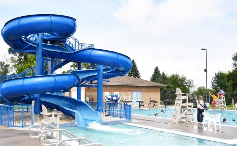 Lifeguards are on watch as kids enjoy the last day of the Webster Aquatic Center’s operation for the season Aug. 16. Reporter &amp; Farmer | Brenner Cariveau