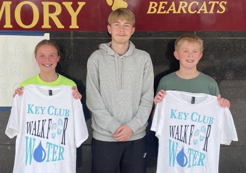 From left Portlyn Johnson, Grady Wagner and Hunter Sinner show up for Webster Key Club’s Walk for Water. Johnson and Sinner were the first to complete the walk. Walk for Water has a goal to raise money for the Thirst Project, which is a charity that provides clean water across the globe. Reporter &amp; Farmer | Subsciber Snapshot