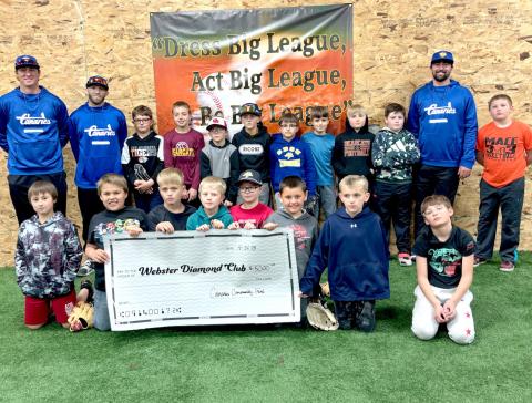 Baseball camp and donation