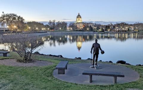 South Dakota Capitol grounds and lake in Pierre. Reporter &amp; Farmer | John Hult for South Dakota Searchlight