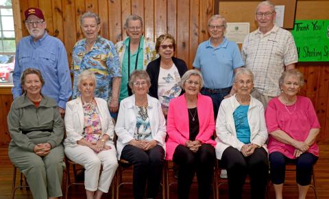 Coming from near and far, members of the 65-year class of Webster High School, 1959 gathered alumni weekend at the Izaak Walton. Pictured from left in back are Jack Jacobs, James Denholm, Jerry Denholm, Melvina (Rumpca) Terry, Lonnie Anderson and Morris Bates; seated from left are Barbra (Upton) Becht, Kathy (Samson) Denholm, Della (Fiksdal) Hinze, Virginia (Tvinnereim) Tobin, Jan (Horst) Tvinnereim and Patty (Rydjord) Bates. Reporter &amp; Farmer | Amanda Dulitz