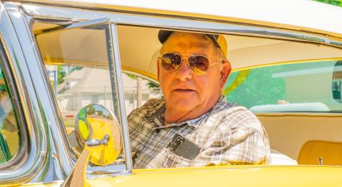Jim Brakefield looks out of his vehicle during a car show held at Eden Days June 28. Brakefield’s ride is a 1955 Buick Riviera. Reporter &amp; Farmer | Leyton Beardslee