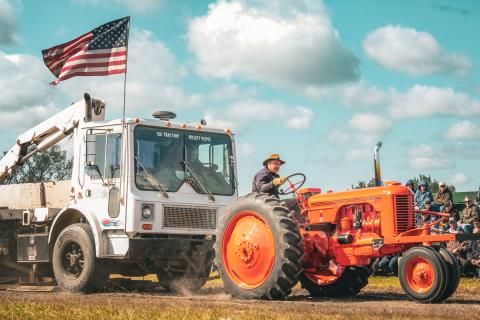 Bryan Pence of Aberdeen takes part in an antique tractor pull Sept. 6 in Andover at James Valley Threshing Show. With his 1948 Case model DC Pence pulled a distance of 172.74 feet. Reporter &amp; Farmer | Leyton Beardslee