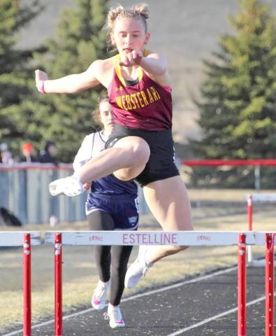 Brooke Grajczyk clears a hurdle at the Sno Bird track meet in Estelline April 10. Reporter &amp; Farmer | Subscriber snapshot