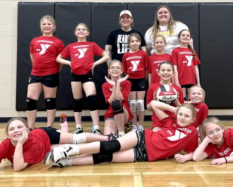 Webster third-fourth grade volleyball team placed fourth in Aberdeen’s Y tournament. Area competitors were from left, front, Aaliyah Lone, Kori Gaikowski, Addysen Hoops; second row, Skylar Ascher, Ada Kuecker, Hayden Letcher; third row, Kinsey Nelson, Millie Kvernevig, Finley Marko, Skylar Lee, Libby Huggett; back, coaches Kristen Marko and Kayla Kirchmeier. Reporter &amp; Farmer | Subscriber snapshot
