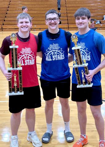 Webster Area Bearcats, from left, Matthew Mount, Jeron McCreary and Jack Shoemaker were selected to participate in NEC All Star Game March 28 in Sisseton. Mount received Game MVP award and Shoemaker was the slam dunk contest winner. Webster Area Bearcat girls Bailey Ninke and Karli Sannes were nominated to play in the All Star Game, but did not participate. Reporter &amp; Farmer | Subscriber snapshot