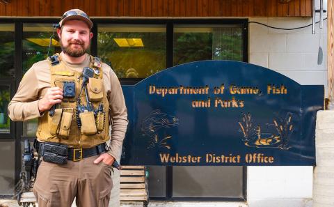 Webster based conservation officer Kenny Jimerson, pictured Sept. 30, started at his position in August. One of his favorite parts of the job, Jimerson said, is how every day is different. Reporter &amp; Farmer | Leyton Beardslee