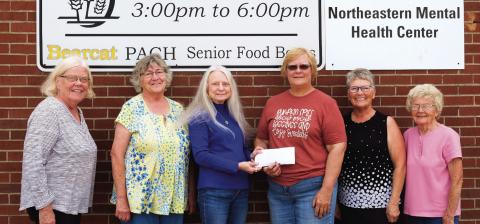 Shepherds’ Journey of Hope raised $1,100 for Day County Food Pantry during a benefit meal held during the Chuck Aleck memorial Sept. 14. Food pantry volunteers are pictured Sept. 30., from left, Winnie Jacobs, Mary Wagner, Bondell Raeder-Aleck with Shepherds’ Journey of Hope, food pantry director Margaret Kwasniewski and volunteers Susie Hanson and Carol Richardt. Reporter &amp; Farmer | Leyton Beardslee
