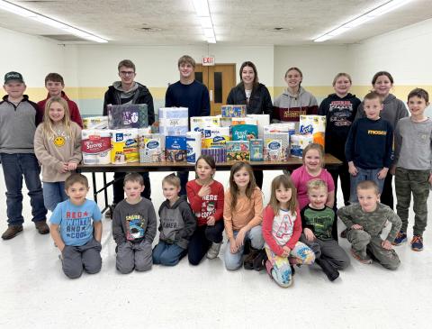 Jolly Workers 4-H Club members put together a donation of paper products before Christmas. Pictured from left, are, front, Harrison Fosheim, Sutton Zenk, Sawyer Zenk, Ada Kuecker, Ava Schulz, Joeslyn Linde, Holly Zubke, Hatcher Zubke, Levi Linde; middle, Aaliyah Lone, Landon Linde, Jonathan Fosheim; back, Hayes Zubke, Bennett Kuecker, Martin Dorsett, Michael Dorsett, Josie Spiering, Brooke Grajczyk, Karley Lone and Logan Zakrzewski. Reporter &amp; Farmer | Subscriber snapshot