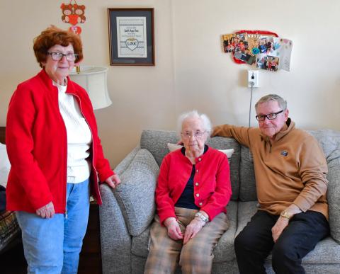 Discussing Alice Simonson’s life and accomplishments are, from left, Carol, Alice and Bob Simonson. Alice Simonson is set to be announced as the oldest person living in South Dakota March 9. Reporter &amp; Farmer | Connor Handrahan
