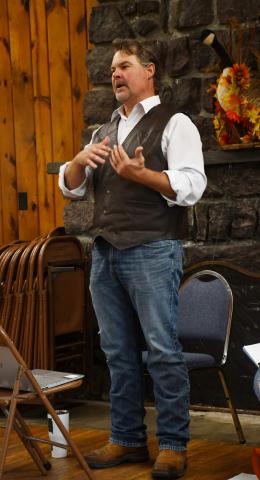 South Dakota WIldlife Federation Executive Director Dana Rogers speaks at the inaugural Day County Sportsman’s Club meeting June 26. Reporter &amp; Farmer | Annie Witt