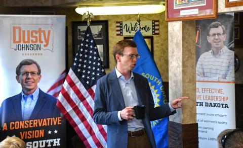 Republican gubernatorial candidate Dusty Johnson traveled to Webster May 26 to discuss South Dakota issues with the Webster community. Reporter &amp; Farmer | Connor Handrahan