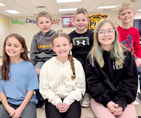 Webster Area Elementary School students of the month for January, from left, by grade, are front, Edgar Hamann third, McKenzie Moran fourth,Skylar Ascher fifth; back, Blake Zimmerman kindergarten, Theodore Ure first and Camdyn Huffman second. Reporter &amp; Farmer | Subscriber snapshot