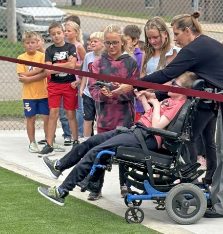 Ribbon cutting at playground