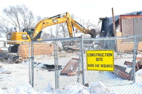 1950s wing demolition underway