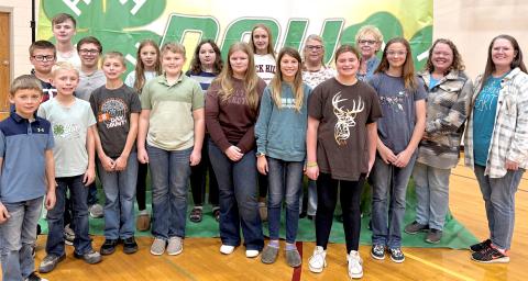 Herdsmanship award recipient was Dakota Kids 4-H Club. Members and leaders pictured from left, front, are Harlan Holscher, Braxton Gaikowski, Kaden Gaikowski, Jayce Johnson, Hope Johnson, Kalie Zirbel, Aliyah Zirbel, Raelee Ellingson; back, Collin Zirbel, Grady Rumpza, Parker Zirbel, Palmer Holscher, Callie Weyh, Elise Aker, Traci Ellingson, Missy Bartelt, Cindy Weyh and Carrie Rumpza. Reporter &amp; Farmer | Subscriber snapshot