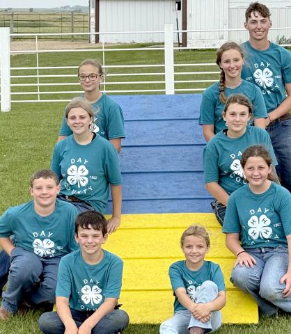 Participating in the 4-H dog show Aug. 5, counter clockwise from back left, were Raelee Ellingson, Makayla Meland, Abel Bloom, Logan Wik, Anna Bloom, Logan Zakrzewski, Kenlee Hommel, Carlee Wik and Gage Wik. Reporter &amp; Farmer | subscriber snapshot