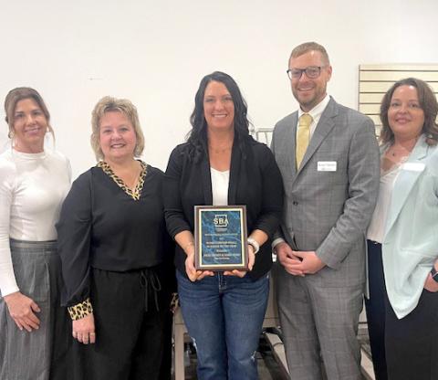 Webster’s Spot-On Printing is the winner of the 2025 Women-Owned Small Business of the Year award. Attending the award presentation May 1, from left, are Laure Swanson, GOED; award recipients Jacki Hoven and Darci Ford, Spot-On Printing; Bryson Patterson, SBA South Dakota District office and Carrie Niles, GROW South Dakota. Reporter &amp; Farmer | Subscriber snapshot