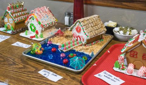 Gingerbread houses built by employees of Pereboom’s Cafe in Webster were created Dec. 14 at their employee holiday party. Community members can vote on their favorite design to determine a winner. Reporter &amp; Farmer | Leyton Beardslee