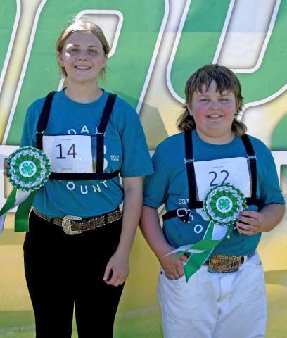Makayla Meland was the grand champion dairy showman for the senior division while Henry Paulson was the grand champion dairy showman for beginners. Each showed during the Day County Fair Aug. 9. Reporter &amp; Farmer | Amanda Dulitz