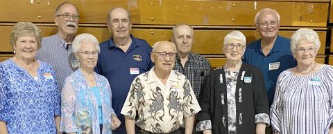 Roslyn High School class of ‘56 enjoyed a get together at Roslyn’s all school reunion. Pictured from left, front, are, Judy Sichmeller Haase, Carolyn Strand Eidahl, Harry Michlitsch, Carol Schlekewy Michlitsch, Judy Farmen Schaunaman; back, Harlowe Hatle, David Waletich, David Snaza and Gerry Grorud. Reporter &amp; Farmer | Subscriber snapshot