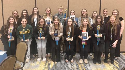 Webster Area Key Club members attended the MinnDak District Leadership Conference (DCON) in Aberdeen March 13-14 and took home numerous awards. Front, from left, is Tenley Spiering, Jocelyn Rumpca, Ava Bjerke, Jersey Johnson, Emari Kaufman, Remi Hubsch, Quinn Matthews and Hannah Sonstebo. Back, from left, are Lucy Eidahl, Siri Voss, Ryan Johnson, Chloe Kvernevig, Grady Wagner, Sophia Wilson, Mallory Steiner, Chloe Mammenga, Kala Kwasniewski and Callie Shoemaker. Reporter &amp; Farmer | Subscriber snapshot